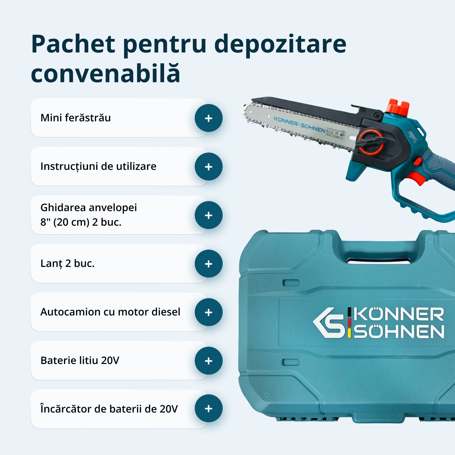 Fierăstrău mini cu acumulator KS MCS20V-8 Case