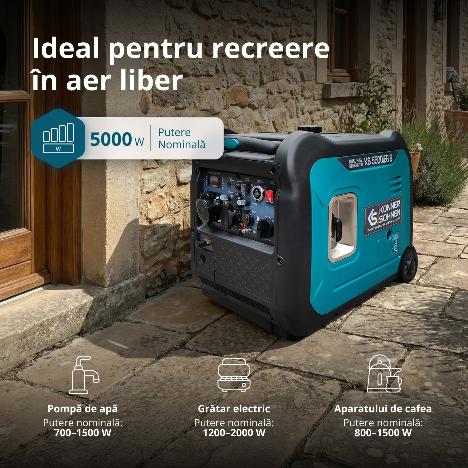 Generator cu inverter pe GPL/benzină KS 5500iEG S