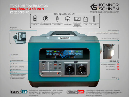 Portable power station KS 2200PS-FC